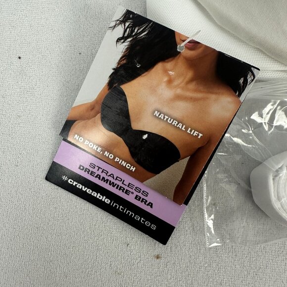 Maidenform Strapless Dreamwire Bra 38D White No Pinch No Poke Natural Lift New - Picture 2 of 6